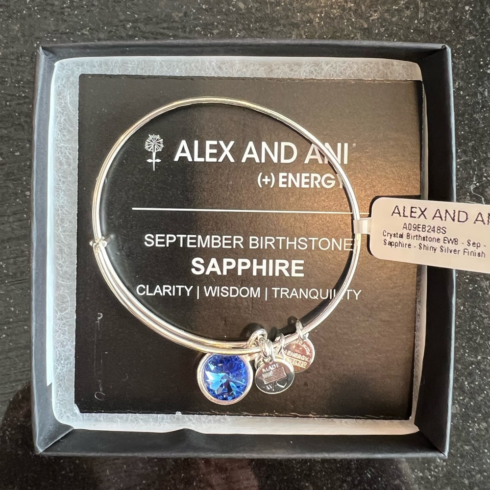 Sapphire Alex and Ani bracelet.
